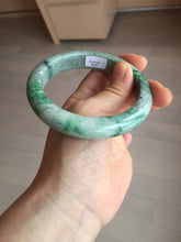 Load image into Gallery viewer, 60.5mm certified Type A 100% Natural sunny green gray black Jadeite Jade bangle BS82-9879
