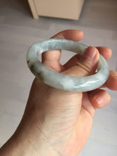 Load image into Gallery viewer, 56.5mm 100% natural type A icy watery light green/brown/black seaweed jadeite jade bangle Q139-5250
