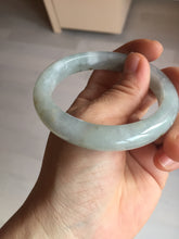 Load image into Gallery viewer, 56.5mm 100% natural type A icy watery light green/brown/black seaweed jadeite jade bangle Q139-5250
