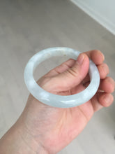 Load image into Gallery viewer, 56.5mm certified 100% natural type A white/light green ice river jadeite jade bangle AD102-5247
