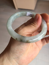 Load image into Gallery viewer, 56.5mm 100% natural type A icy watery light green/brown/black seaweed jadeite jade bangle Q139-5250
