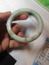 Load image into Gallery viewer, 54.6mm certified 100% natural Type A sunny green/white/brown jadeite jade bangle Y138-3314
