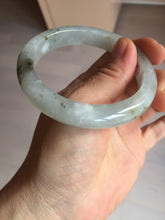 Load image into Gallery viewer, 56.5mm 100% natural type A icy watery light green/brown/black seaweed jadeite jade bangle Q139-5250
