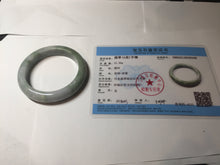 Load image into Gallery viewer, 53.5mm 100% natural certified green/white/light purple jadeite jade bangle AU44-0248
