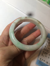 Load image into Gallery viewer, 54.6mm certified 100% natural Type A sunny green/white/brown jadeite jade bangle Y138-3314
