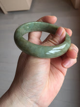 Load image into Gallery viewer, 54.5mm certified 100% natural dark green yellow jadeite jade bangle PA38-1244

