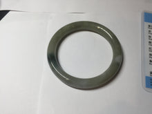 Load image into Gallery viewer, 54mm Certified Type A 100% Natural dark green gray round cut Jadeite bangle AU45-0896
