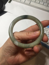 Load image into Gallery viewer, 54mm Certified Type A 100% Natural dark green gray round cut Jadeite bangle AU45-0896
