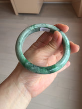 Load image into Gallery viewer, 60.5mm certified Type A 100% Natural sunny green gray black Jadeite Jade bangle BS81-9872
