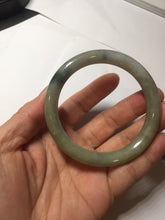 Load image into Gallery viewer, 54mm Certified Type A 100% Natural dark green gray round cut Jadeite bangle AU45-0896
