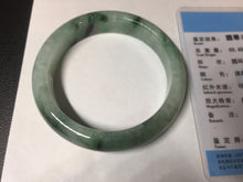 Load image into Gallery viewer, Shopify only 52.9mm Certified Type A 100% Natural green flying flowers Jadeite Jade bangle BF124-8563
