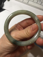 Load image into Gallery viewer, 54mm Certified Type A 100% Natural dark green gray round cut Jadeite bangle AU45-0896
