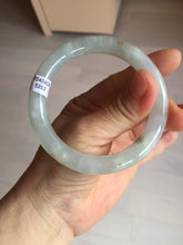 Load image into Gallery viewer, 54.7mm 100% natural type A icy watery light green/brown/black seaweed round cut jadeite jade bangle Q140-5253
