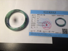 Load image into Gallery viewer, 55.5mm certified 100% natural Type A dark green/sunny green  jadeite jade bangle AX5-2839
