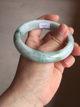 Load image into Gallery viewer, 59mm Certified Type A 100% Natural dark green/white/black Jadeite Jade bangle PA37-4165
