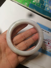 Load image into Gallery viewer, 57.9mm certified type A 100% Natural light green/white jadeite jade bangle AY53-1460
