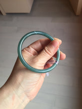Load image into Gallery viewer, 59.3mm Certified Type A 100% Natural dark green/blue/gray Guatemala slim round cut Jadeite bangle BP192-2456
