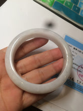 Load image into Gallery viewer, 57.9mm certified type A 100% Natural light green/white jadeite jade bangle AY53-1460
