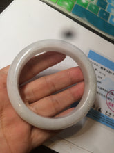 Load image into Gallery viewer, 57.9mm certified type A 100% Natural light green/white jadeite jade bangle AY53-1460
