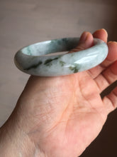 Load image into Gallery viewer, 59mm Certified Type A 100% Natural dark green/white/black Jadeite Jade bangle PA37-4165
