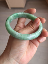 Load image into Gallery viewer, 59mm certified Type A 100% Natural sunny green white gray Jadeite Jade bangle BS80-9893
