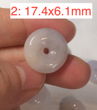 Load image into Gallery viewer, 100% Natural white/purple/yellow jadeite Jade Safety Guardian Button(donut) Pendant/worry stone BF96
