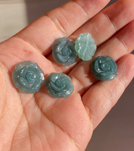 Load image into Gallery viewer, 100% Natural blue gray green  Guatemala jadeite Jade flower pendant group BH61
