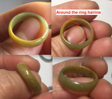 Load image into Gallery viewer, 15.9mm 5 1/4 100% natural type A icy watery green/blue icy watery Guatemala jadeite jade band ring group BL144
