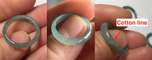 Load image into Gallery viewer, 15.9mm 5 1/4 100% natural type A icy watery green/blue icy watery Guatemala jadeite jade band ring group BL144
