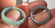 Load image into Gallery viewer, 15.9mm 5 1/4 100% natural type A icy watery green/blue icy watery Guatemala jadeite jade band ring group BL144
