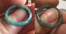 Load image into Gallery viewer, 17.5mm 7 1/4 100% natural type A icy watery green/blue icy watery Guatemala jadeite jade band ring group  BP78
