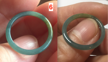 Load image into Gallery viewer, 17.5mm 7 1/4 100% natural type A icy watery green/blue icy watery Guatemala jadeite jade band ring group  BP78
