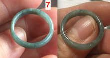 Load image into Gallery viewer, 17.5mm 7 1/4 100% natural type A icy watery green/blue icy watery Guatemala jadeite jade band ring group  BP78
