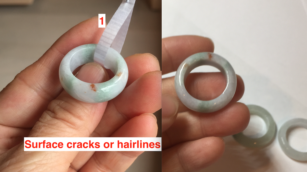 Size 3 1/4 -8 1/4 100% natural type A sunny green/purple jadeite jade band ring group PB122