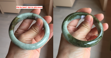 Load image into Gallery viewer, 52-63mm certified Type A 100% Natural dark green/white/black Jadeite Jade bangle group with defects GL1
