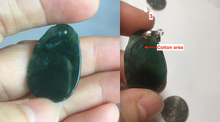 Load image into Gallery viewer, 100% Natural type A icy watery dark green gray black Guatemala jadeite RuYi(如意) pendant BP185
