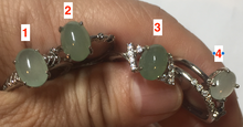 Load image into Gallery viewer, 100% natural type A icy watery green dark green four-prong jadeite jade ring group BP145
