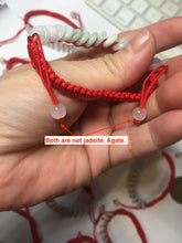Load image into Gallery viewer, 100% natural type A green white purple Safety Guardian Button donut jadeite jade thread woven bracelets PD98
