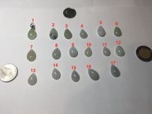 Load image into Gallery viewer, 100% natural icy watery green white type A jadeite jade small water drop pendant necklace group BP59
