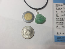 Load image into Gallery viewer, Certified 100% Natural type A sunny green happy Buddha jadeite Jade pendant PB68-5104
