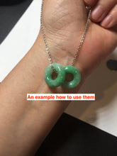 Load image into Gallery viewer, 16.5mm Type A 100% Natural sunny green Jadeite Jade safety Guardian ring bead set F133
