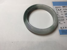 Load image into Gallery viewer, 54.6mm certified 100% natural oily dark green purple jadeite jade bangle pendnat set PA114-9119
