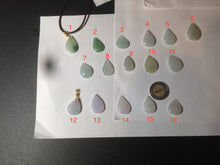 Load image into Gallery viewer, 100% natural icy watery green purple white type A jadeite jade water drop pendant necklace group BF18

