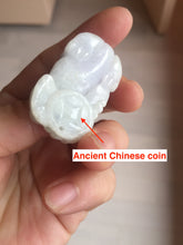 Load image into Gallery viewer, 43mm 100% natural type A light purple green white jadeite jade 3D PiXiu(貔貅) pendant/desk decor BP95
