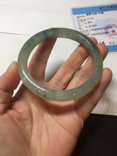Load image into Gallery viewer, 58mm Certified Type A 100% Natural icy watery light green/dark green/black Jadeite bangle PD110-8526
