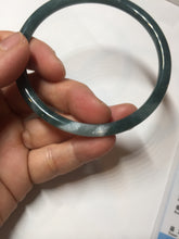 Load image into Gallery viewer, 63mm Certified Type A 100% Natural deep sea dark green/blue/black slim round cut Guatemala Jadeite bangle PC50-2063
