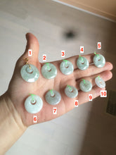 Load image into Gallery viewer, Type A 100% Natural icy light green Jadeite Jade safety Guardian ring Pendant (子母扣) AQ64
