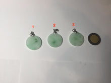 Load image into Gallery viewer, 100% Natural type A sunny green/yellow round Jadeite Jade safe and sound pendant group BL145
