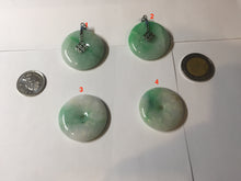 Load image into Gallery viewer, 26-28mm Type A 100% Natural sunny green yellow Jadeite Jade Safety Guardian Button donuts Pendant group BP96
