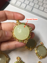 Load image into Gallery viewer, 100% Natural yellow/green Hetian nephrite Jade(和田黄玉) pendant HF84
